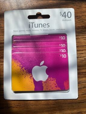 Apple iTunes $40 Multipack Pink and Yellow Gift Cards
